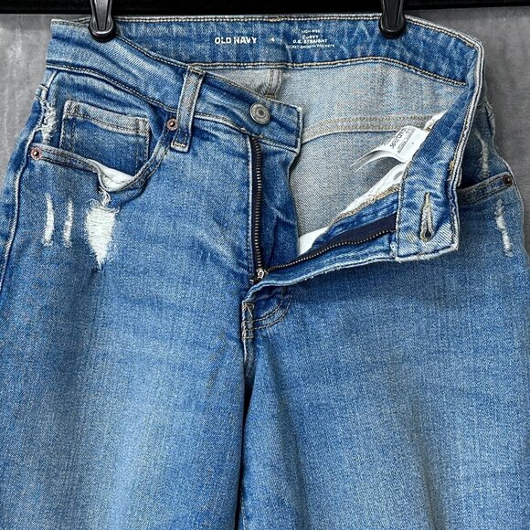 Old Navy High-Rise Curvy O.G. Straight Jeans Size 4 Medium Wash - Picture 3 of 11